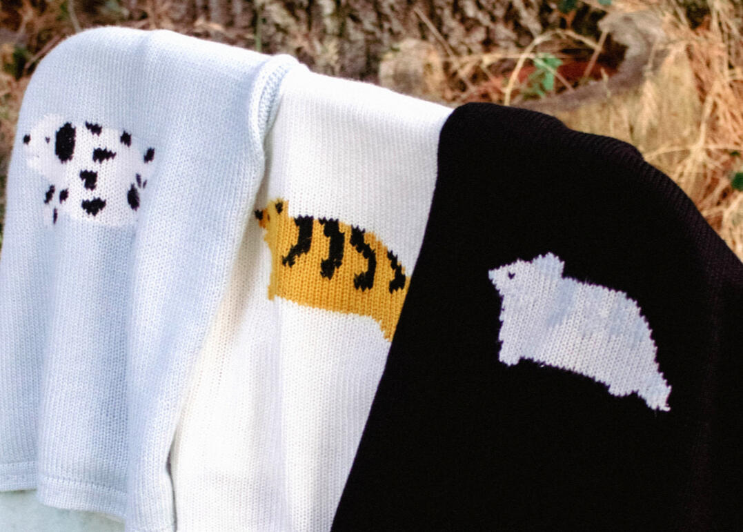 Handmade knitwear and other knitted pieces.
